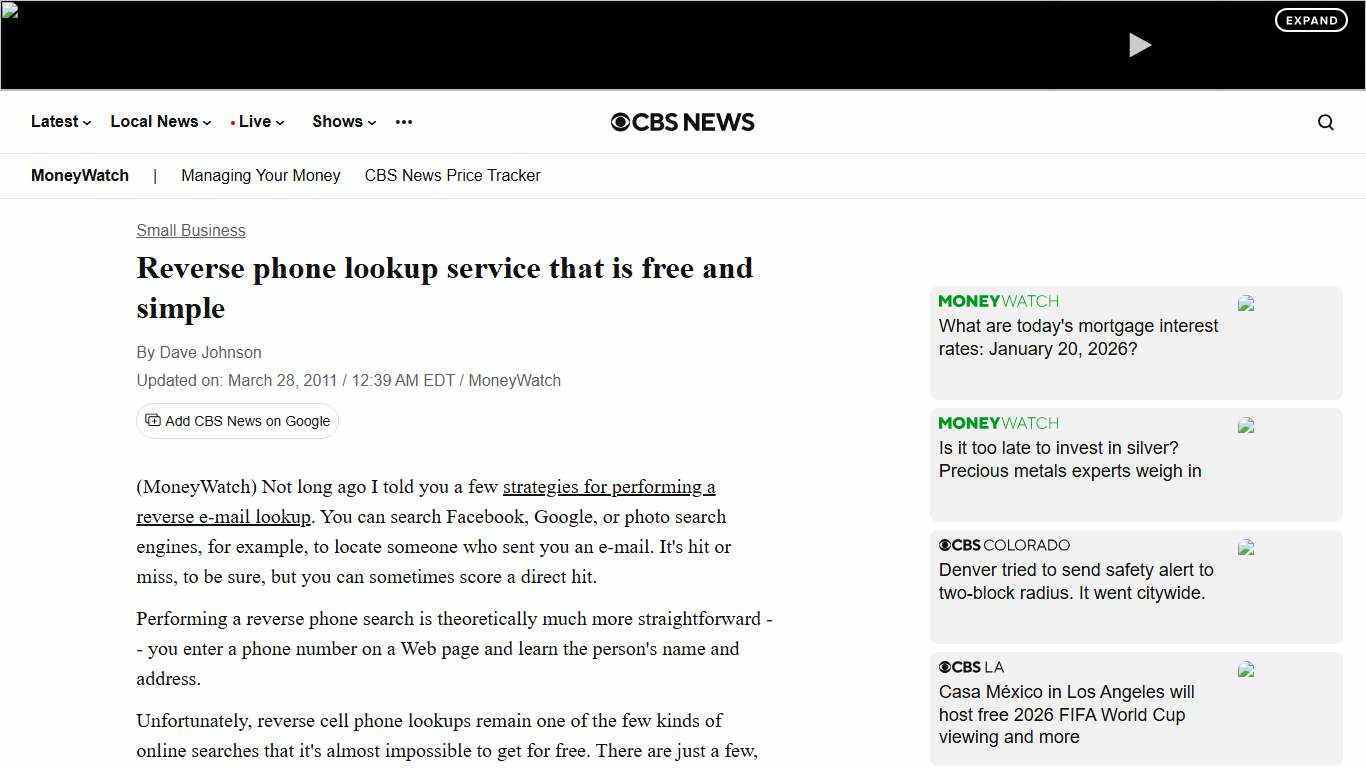 Reverse phone lookup service that is free and simple - CBS News